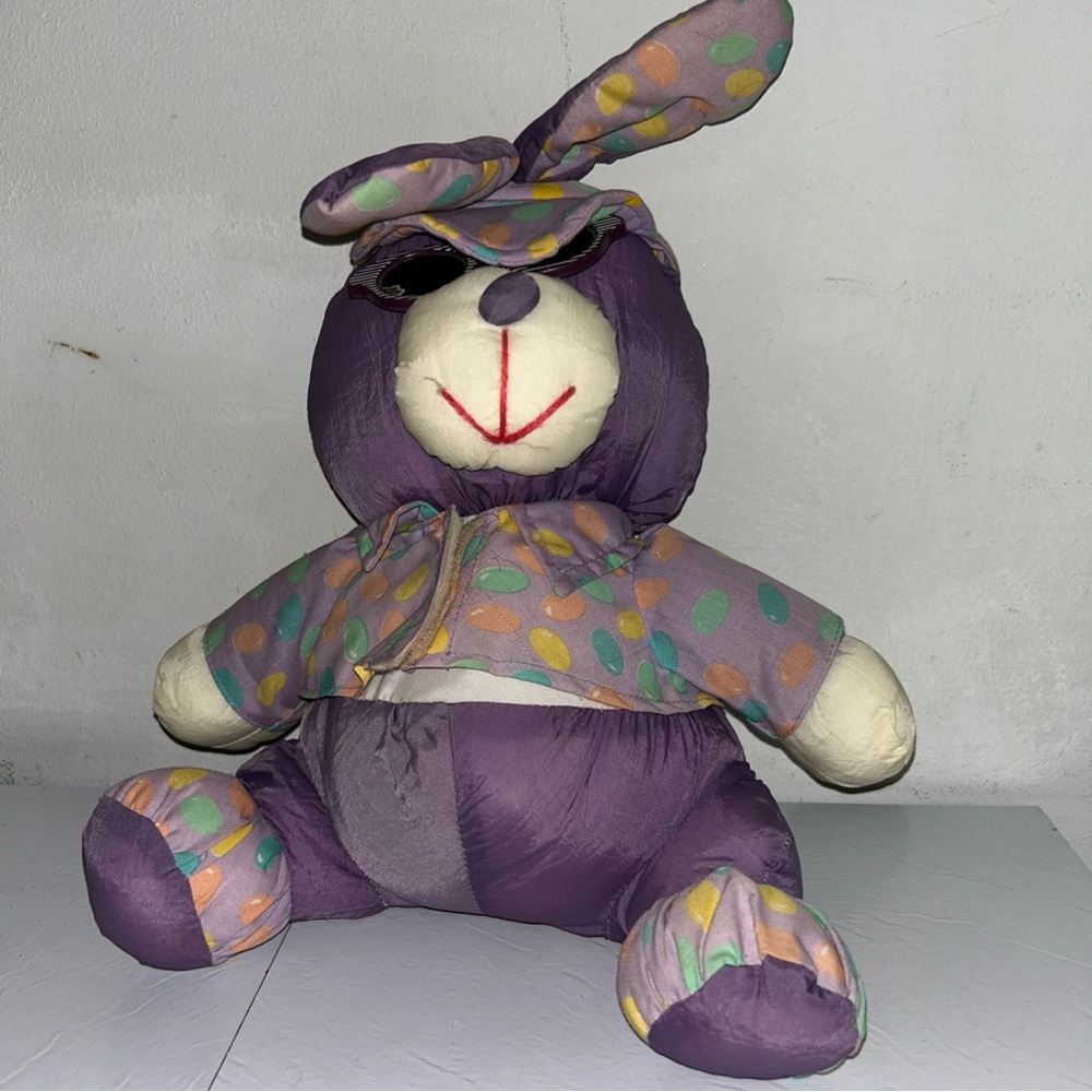 13” Vintage Purple Nylon Bunny Rabbit Sunglasses Sunglasses Shirt Hat Puffalump